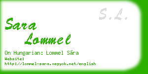 sara lommel business card